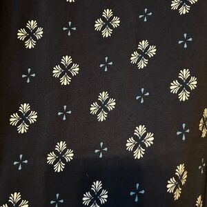 LOFT Navy blue and White Floral Fabric